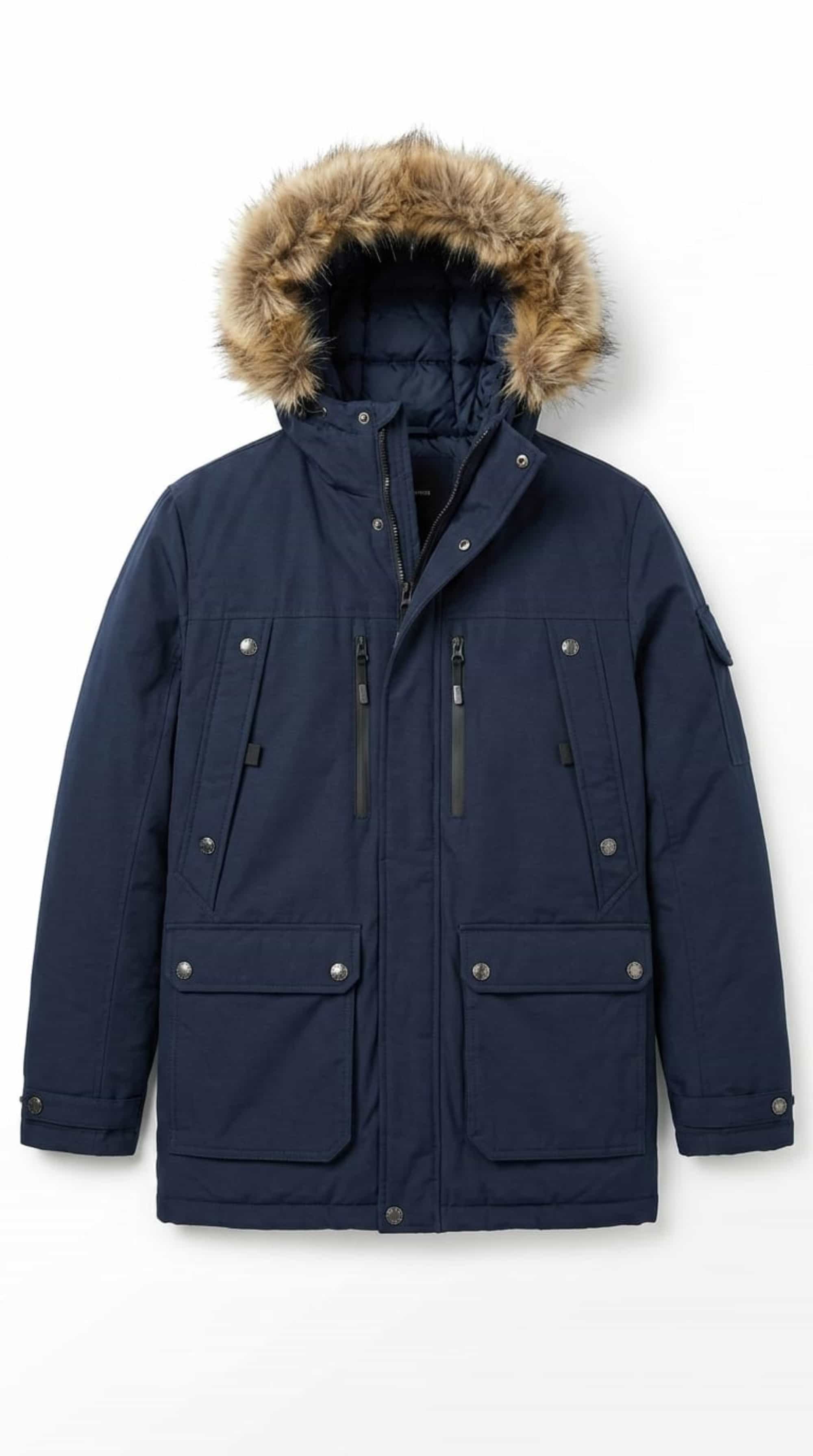 dark blue winter parka Jacket thumbnail 1