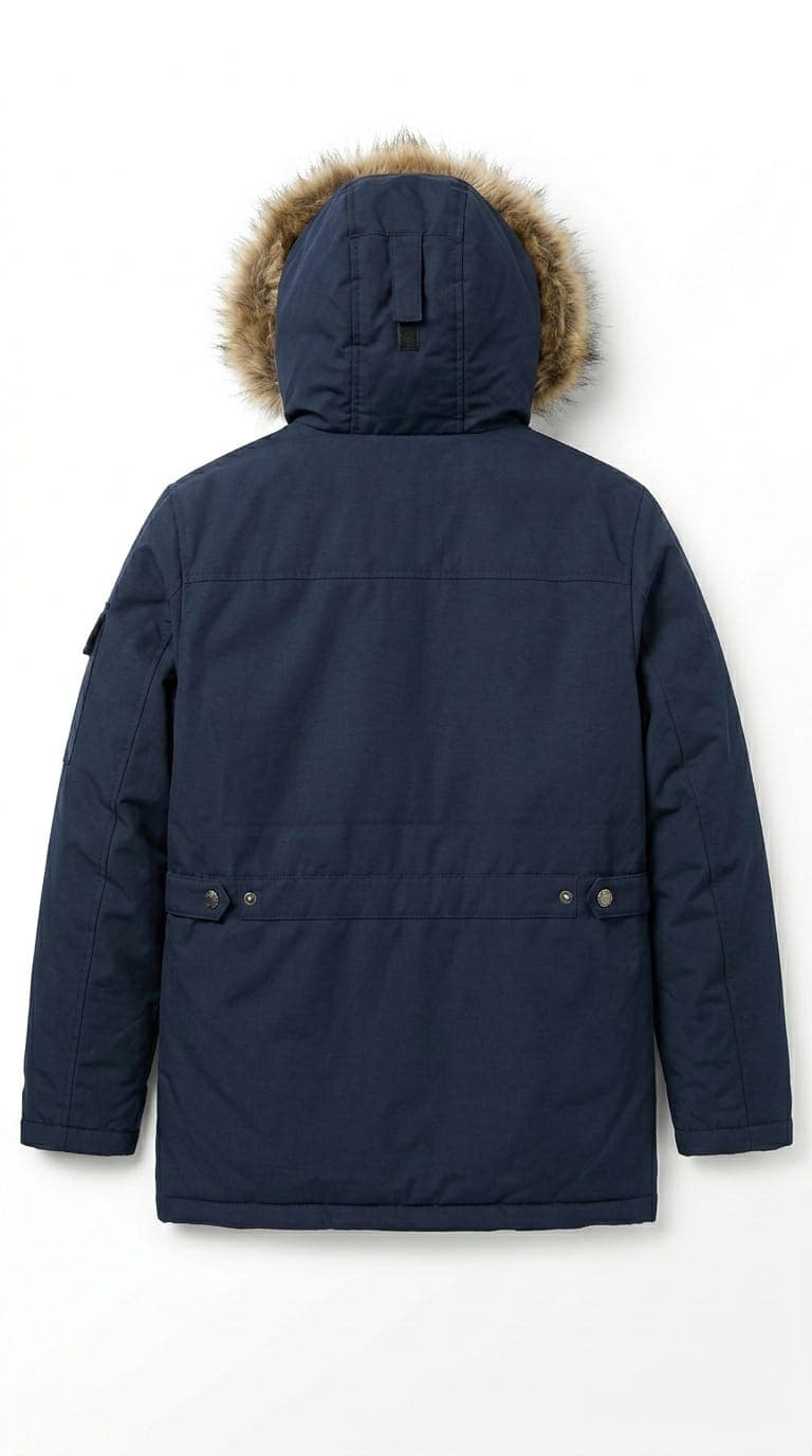 dark blue winter parka Jacket - Thumbnail 2